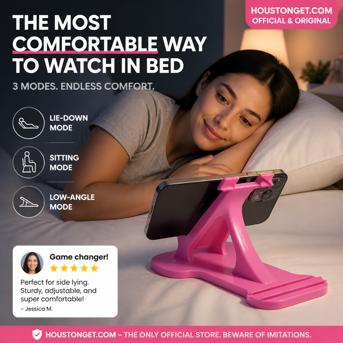🔥 -50% Oggi: Supporto per Telefono Multi-Angolo Compatibile con l’Uso Laterale – Supporto da scrivania regolabile a 3 posizioni, presa stabile e mani libere per letto, divano e ufficio.