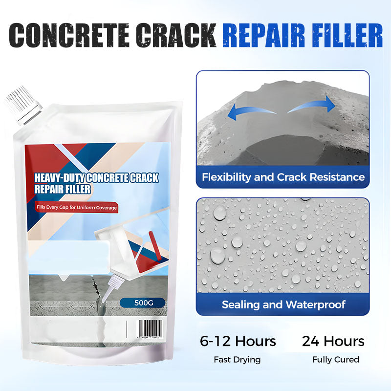 📢📢50% SCONTO!! ⏰Formula Rinforzata Stucco Riparatore per Crepe nel Cemento, Adesivo Impermeabile ad Alta Resistenza per Crepe su Vialetti, Terrazze e Muri