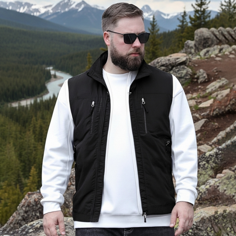 🧥👕Gilet oversize senza maniche da uomo con tasche