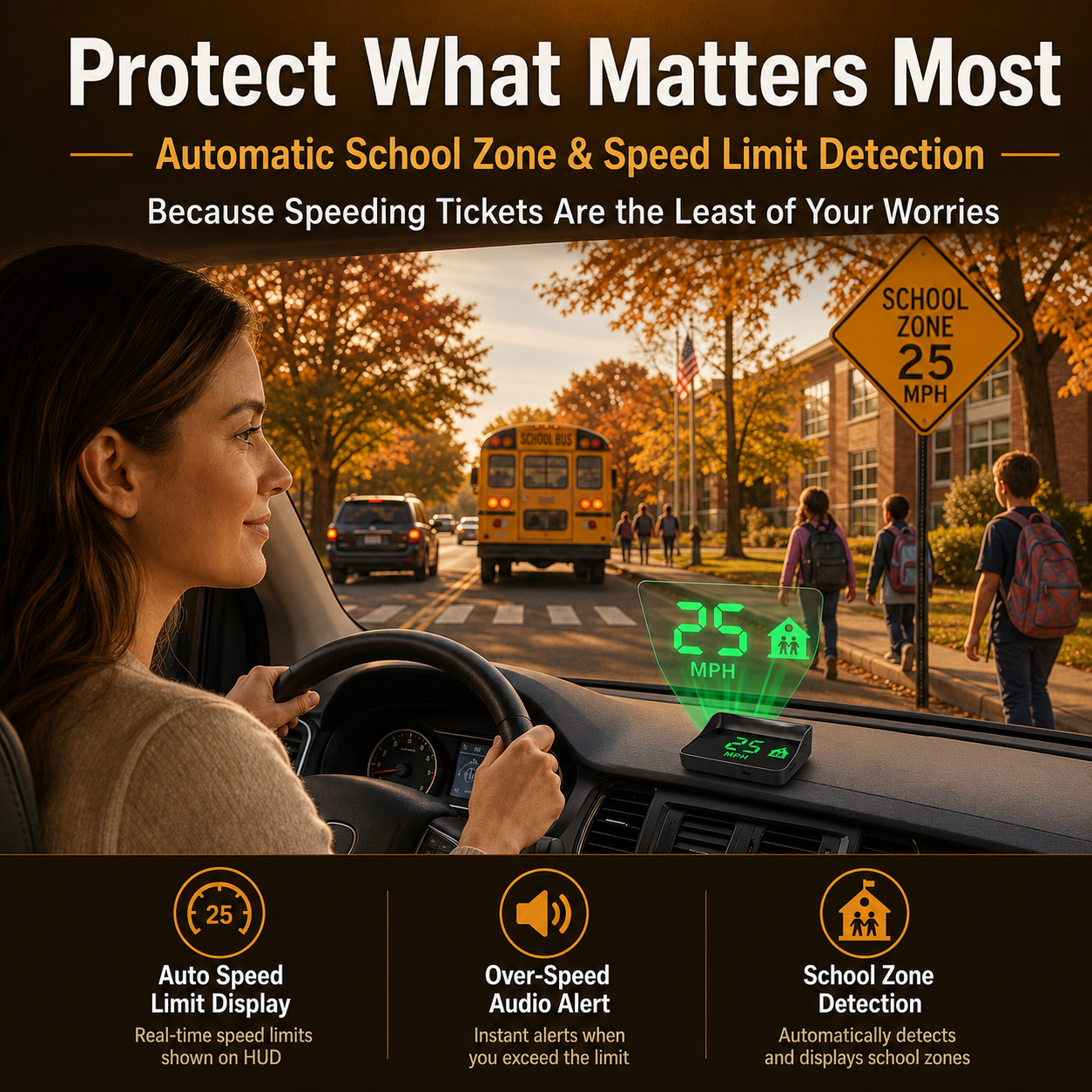 Head-Up Display (HUD) Car GPS Digital Speedometer