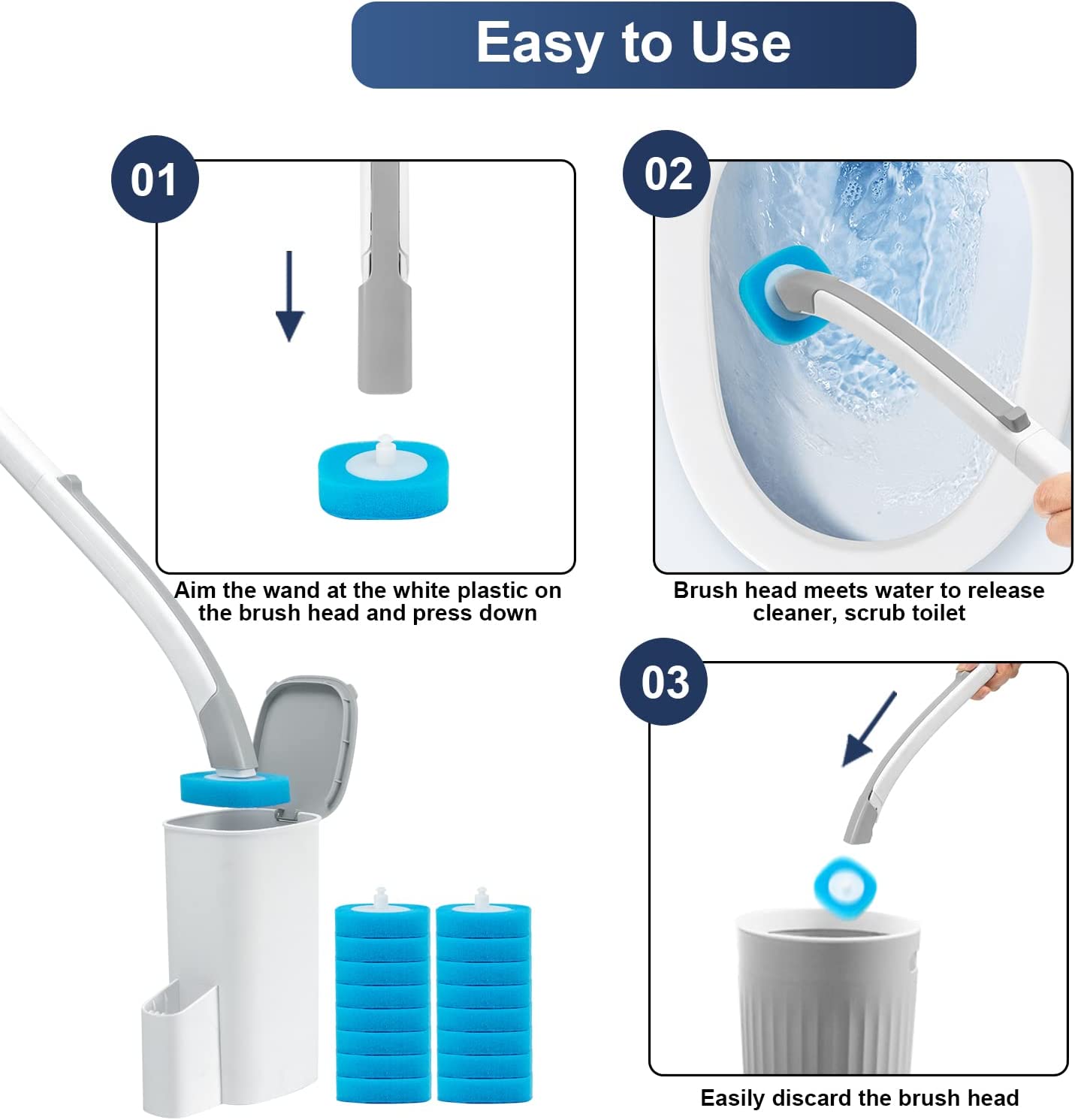 ⚡50K+ VENDUTI!🚽💦Gadget Pulizia Senza Mani🧽Strumento Usa e Getta per WC