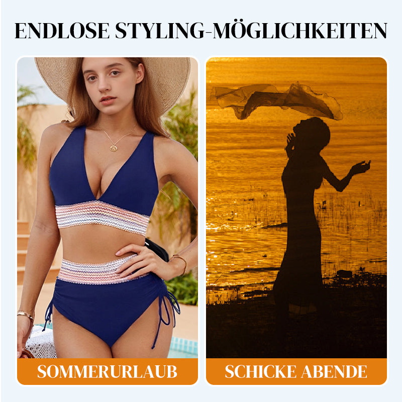 🥳2026 SCONTO HOT SALE🥳💞50K+ VENDUTI!⚡💥 50% SCONTO! Bikini Patchwork Set 2 Pezzi – Scollo a V e Vita Alta, 2 colori disponibili. Tessuto confortevole e aderente – stile perfetto per la spiaggia! 🛡️✨