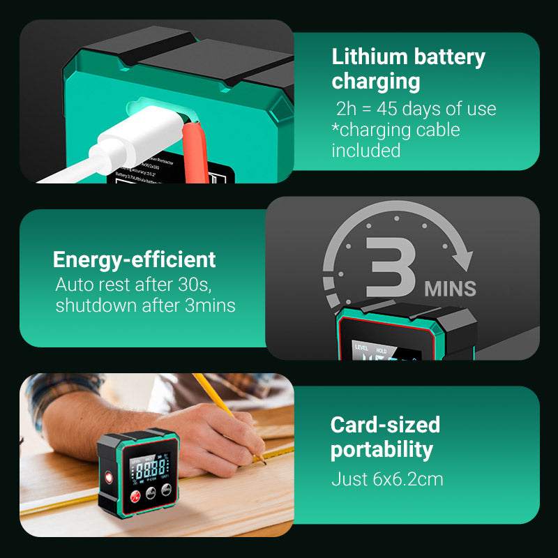 📢🔧 OFFERTA IMPERDIBILE SCONTO 49% 🔥 Livella Digitale Angolare Magnetica 4 Lati con Laser