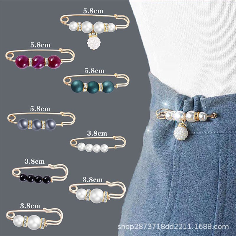 ✨Spille con perle, spille di sicurezza per abiti, pantaloni, gonne, cardigan, colletti, spille con strass e perle finte per donne e ragazze, spille di sicurezza estensibili per pantaloni.