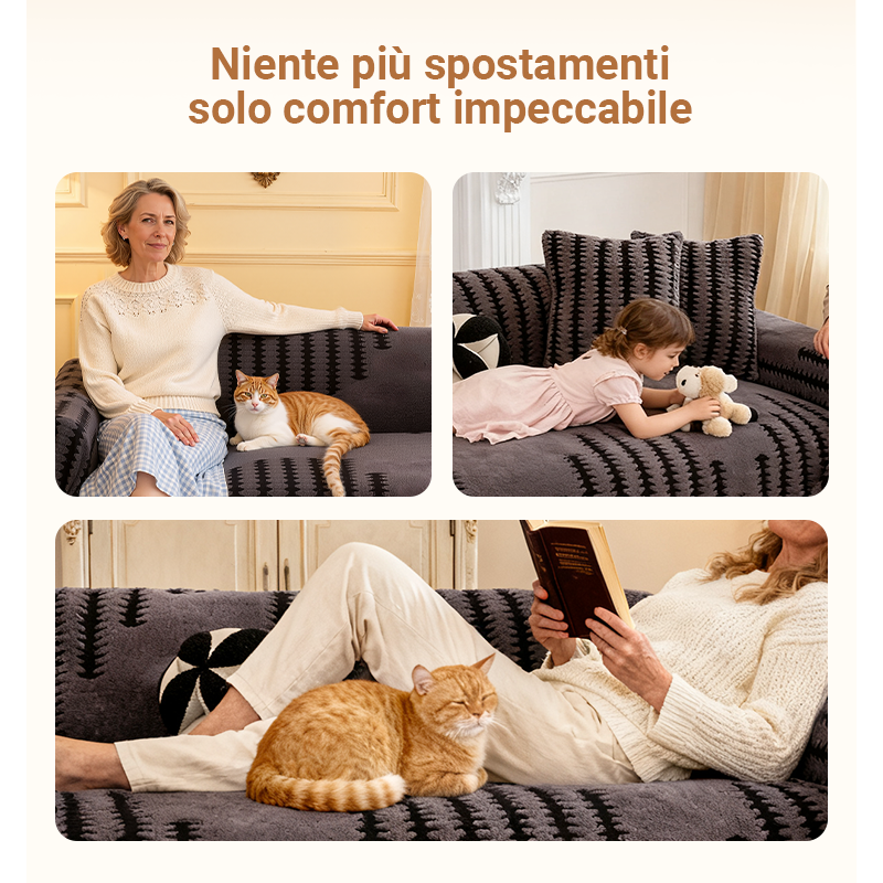 🛋️✨ Copridivano in Peluche Morbido & Antiscivolo – 9 Colori, 5 Misure (180x130cm a 180x420cm) – Protezione Elegante per Divano 1-4+ Persone 🏠💕
