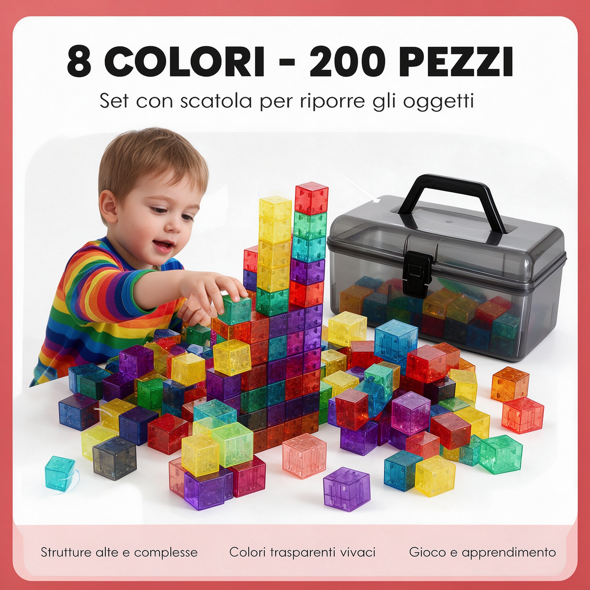 🏗️ Set di blocchi magnetici da costruzione per bambini👶✨