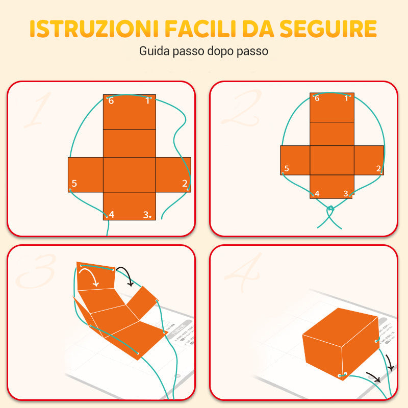 Libro di apprendimento della geometria 3D con la corda da tirare