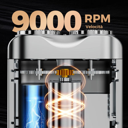 Rasoio Elettrico Rotativo Portatile a Doppio Anello