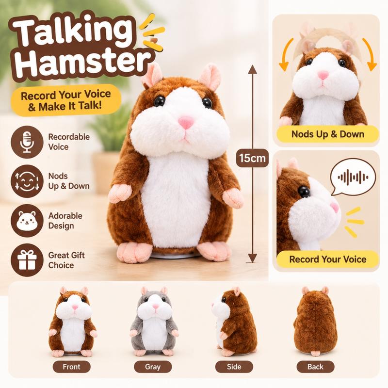 🐹 Ultimo giorno al prezzo speciale di €23.99! ✨Criceto parlante di peluche – ripete tutto ciò che dici, scuote automaticamente la testa e diverte bambini e adulti.🎁