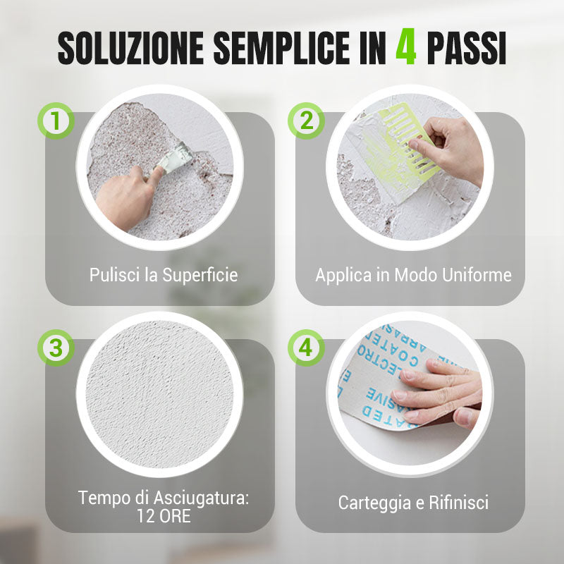 Stucco Riparatore Impermeabile e Anti-Muffa per Pareti
