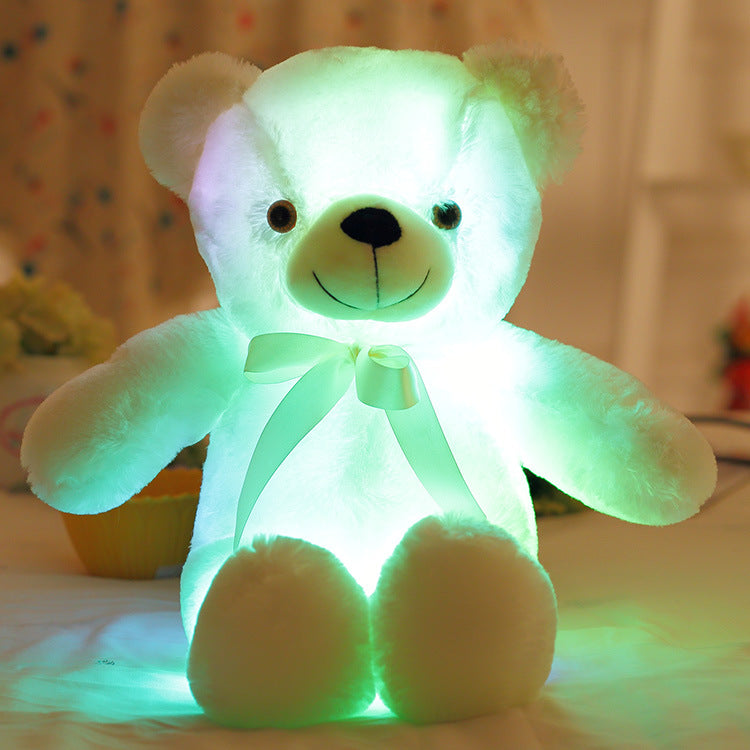 Orsacchiotto Peluche Luminoso con Luce LED Multicolore, Pupazzo Morbido per Bambini