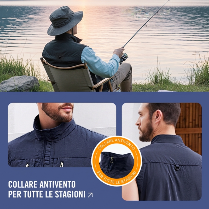 🧥👕Gilet oversize senza maniche da uomo con tasche