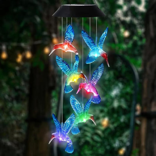 Campanelli eolici con luci a energia solare