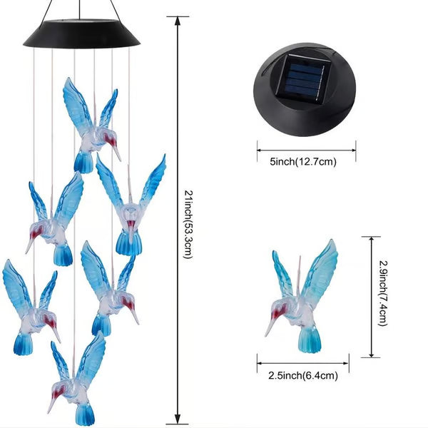 Campanelli eolici con luci a energia solare