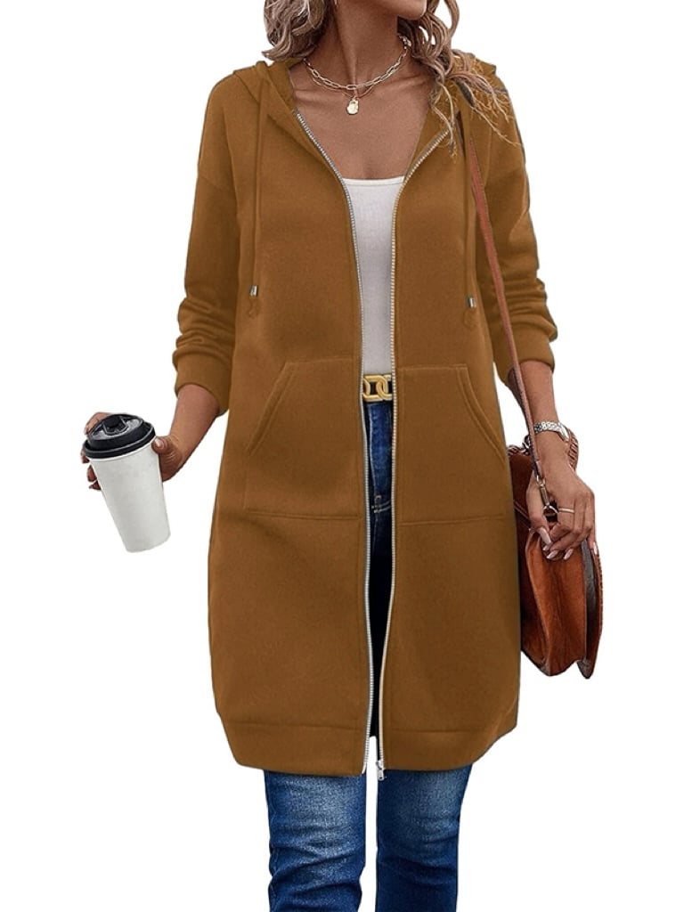🔥✨ Felpa con Cappuccio e Zip in Pile da Donna