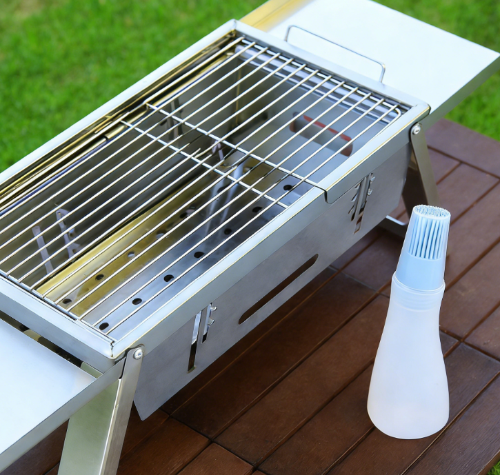Barbecue Pieghevole da Esterno in Acciaio Inossidabile