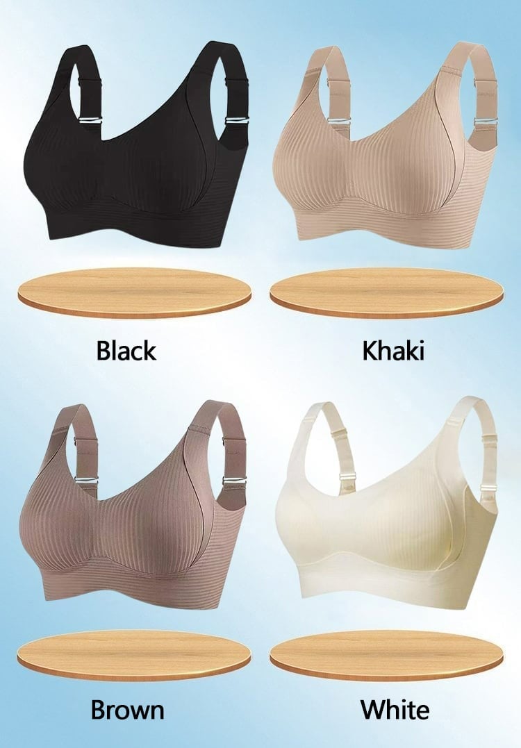 🎁OFFERTA ECCEZIONALE 2026💕Reggiseno senza cuciture con sottili righe e sostegno a W – Comodità e stile!