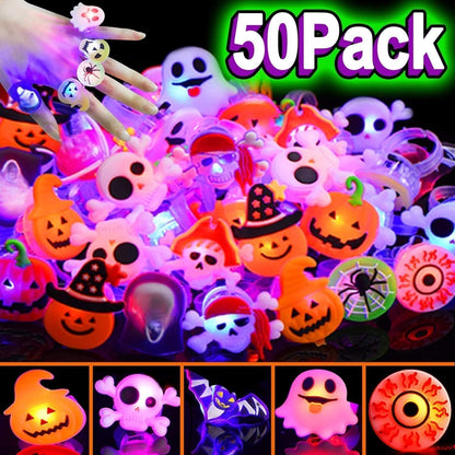 🎁 Anello Luminoso a LED per Halloween 😍 - Confezione da 50 pz