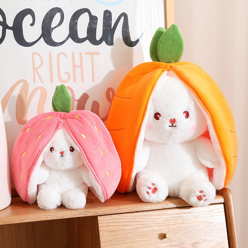 🍓Coniglietto Fragola si Trasforma in Coniglietto🎀 Peluche Frutto Bambola🐰