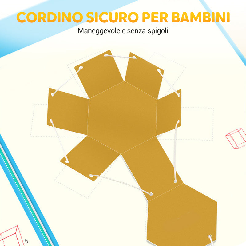 Libro di apprendimento della geometria 3D con la corda da tirare