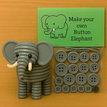 Kit di Decorazioni Animali con Bottoni Fai-da-Te