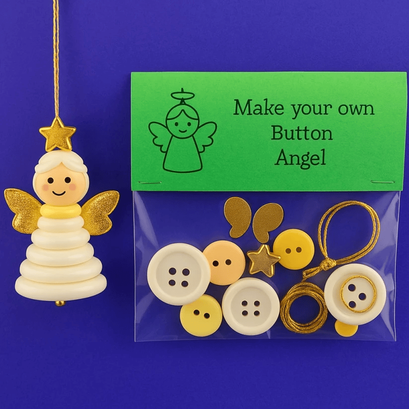 Set Fai-da-Te per Creare Decorazioni di Natale con i Bottoni