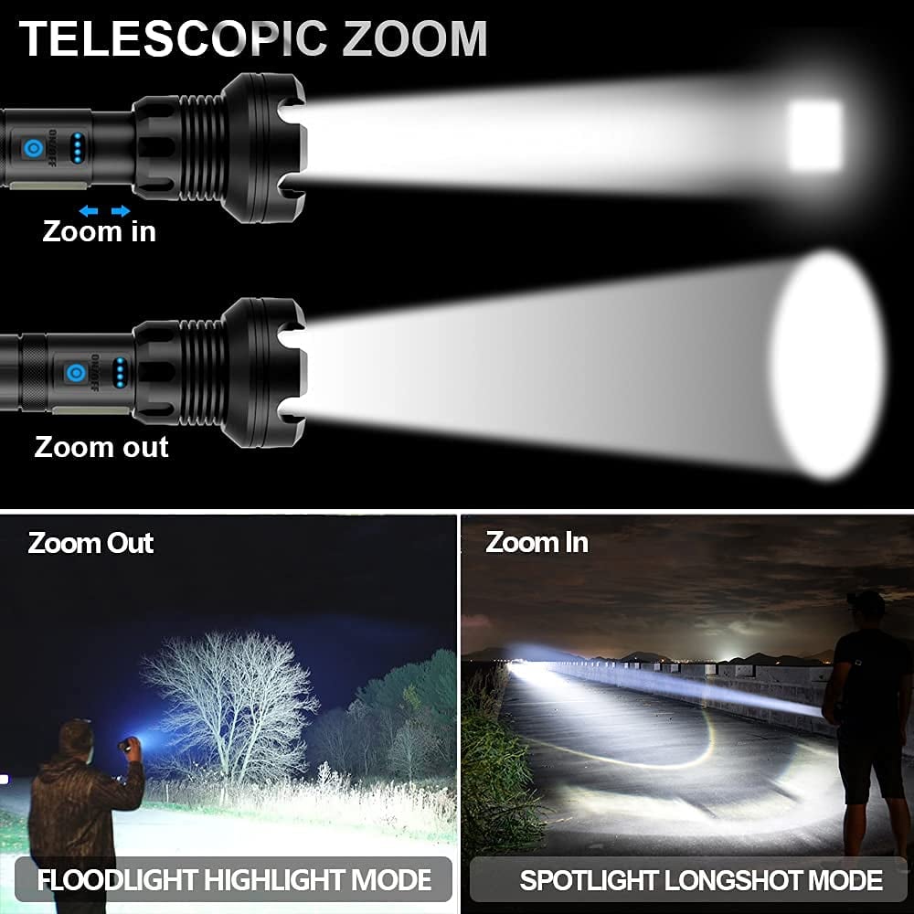 Torcia laser tattica ricaricabile a LED 90000 lumen ad alta intensità