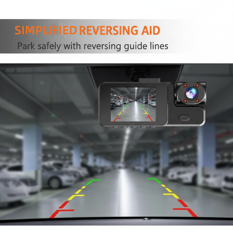 Dash Cam 1080P a 3 Canali con Wi-Fi