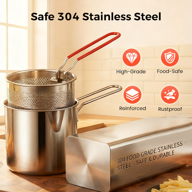 🔥ULTIMO GIORNO SALDI 63% OFF🎁Friggitrice Multifunzionale in Acciaio Inox 304