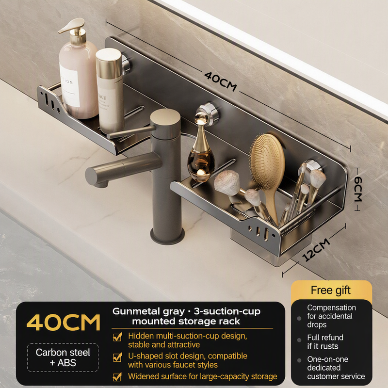 🥳2026 NUOVO ARRIVO🥳💞50K+ VENDUTI!🔥50% DI SCONTO! 🛁🧺 Mensola da Bagno Senza Foratura Montata a Parete — Fissaggio a Manopola Rotante, Tenuta Stabile, Facile Installazione ✨