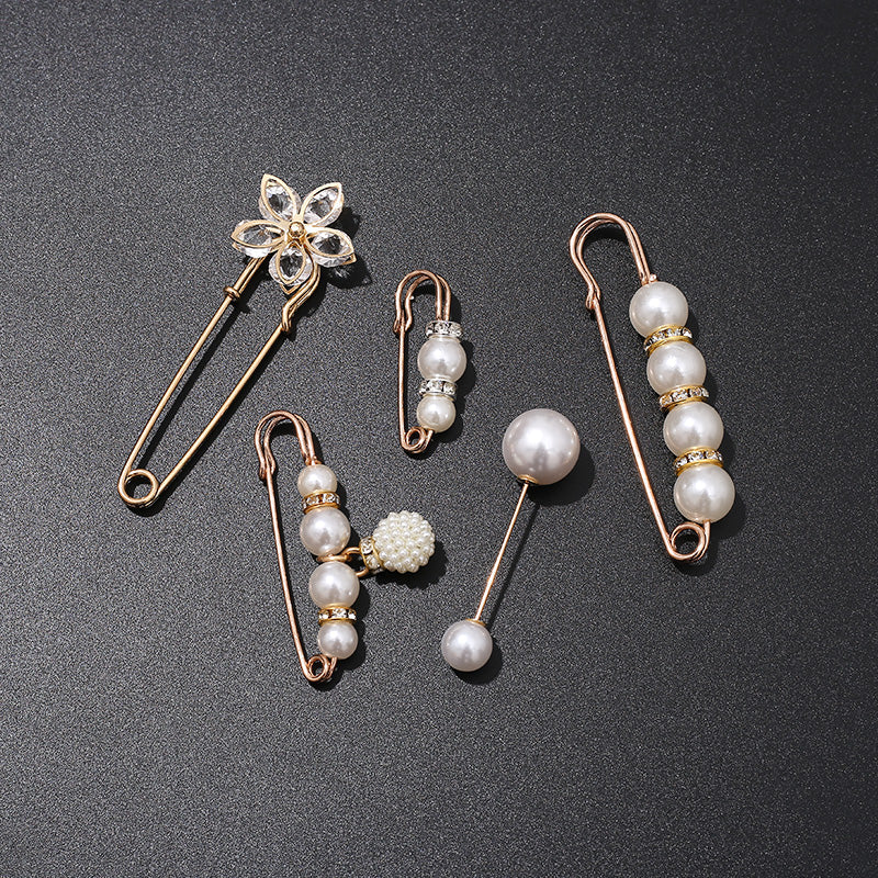 ✨Spille con perle, spille di sicurezza per abiti, pantaloni, gonne, cardigan, colletti, spille con strass e perle finte per donne e ragazze, spille di sicurezza estensibili per pantaloni.