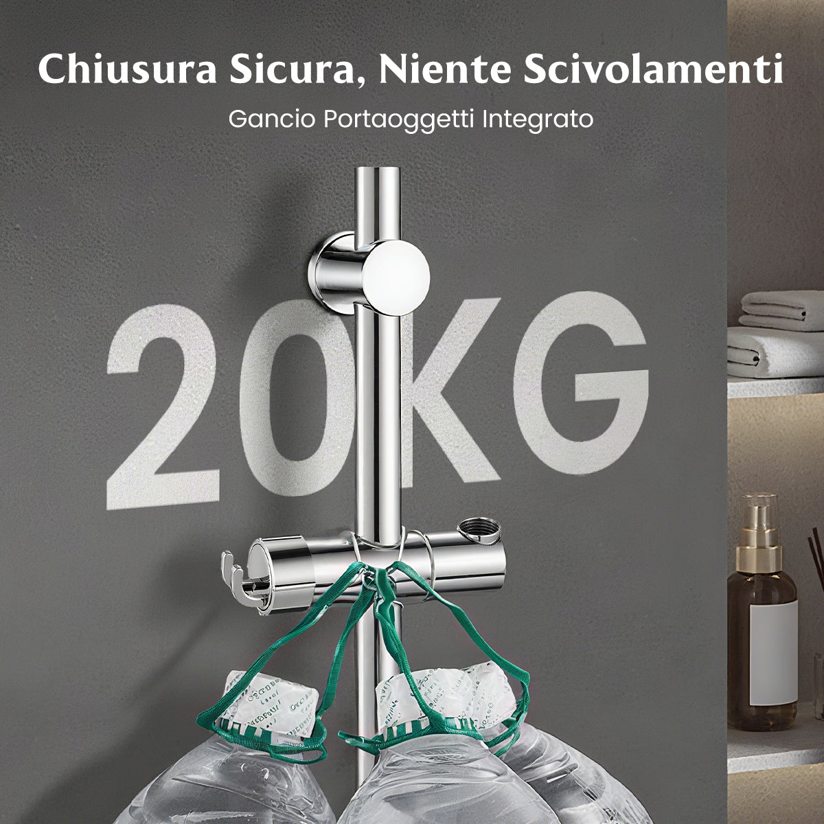 Supporto doccia senza foratura