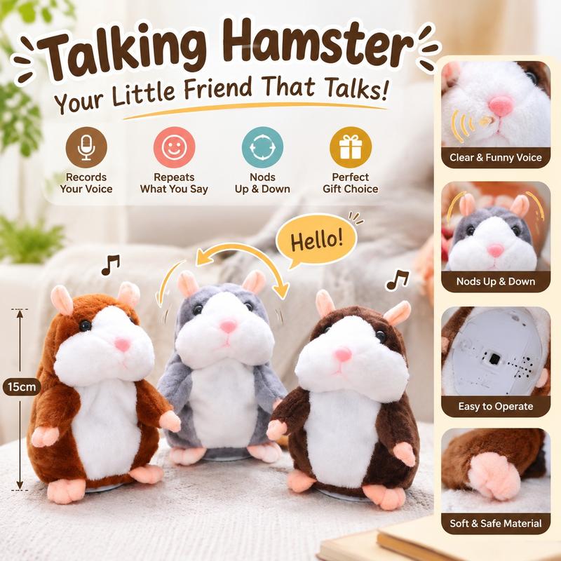 🐹 Ultimo giorno al prezzo speciale di €23.99! ✨Criceto parlante di peluche – ripete tutto ciò che dici, scuote automaticamente la testa e diverte bambini e adulti.🎁