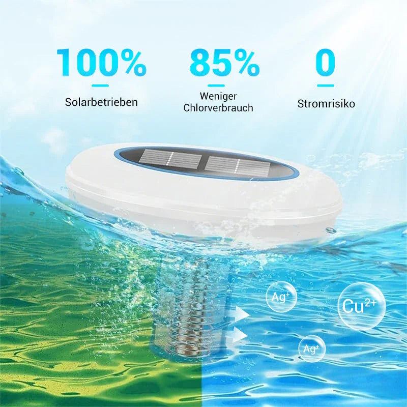 🏊‍♀️ SCONTO DEL 50% ORA! 💧 MAI PIÙ CLORO AGGRESSIVO! Ionizzatore solare per piscina | Sanificatore a ioni di rame e argento alimentato a energia solare, riduce il cloro fino all'85%, inibisce alghe e batteri
