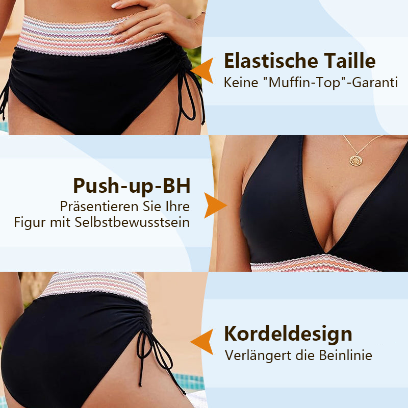 🥳2026 SCONTO HOT SALE🥳💞50K+ VENDUTI!⚡💥 50% SCONTO! Bikini Patchwork Set 2 Pezzi – Scollo a V e Vita Alta, 2 colori disponibili. Tessuto confortevole e aderente – stile perfetto per la spiaggia! 🛡️✨