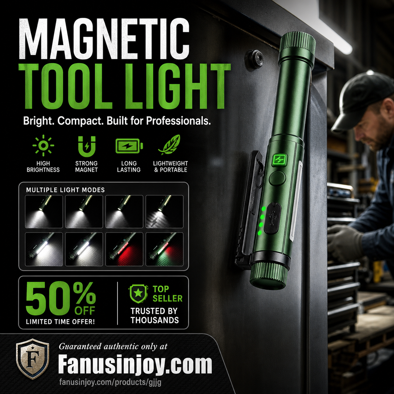 🏭Diretto dalla Fabbrica -50%！🔥50.000 Pezzi Venduti！🔆🔦Più Luminoso, Veloce e Portatile！✨️Torcia Penna Multifunzione con Magnete Forte