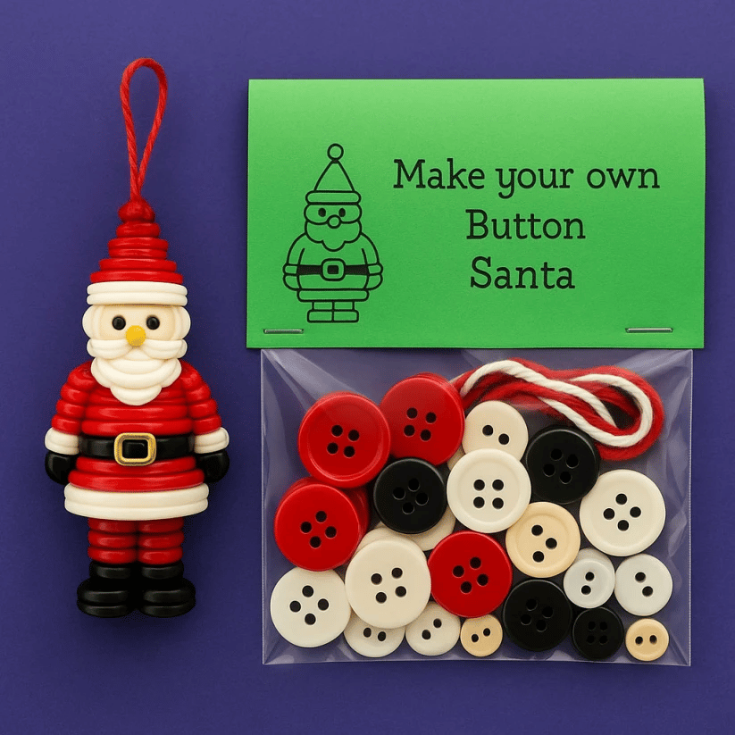 Set Fai-da-Te per Creare Decorazioni di Natale con i Bottoni