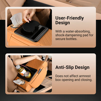 Cuscino per bracciolo auto integrato, ammortizzato e multifunzionale