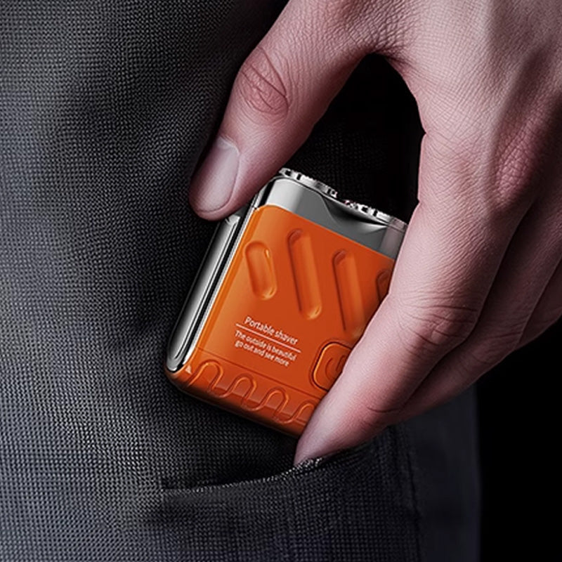 Rasoio Elettrico Rotativo Portatile a Doppio Anello