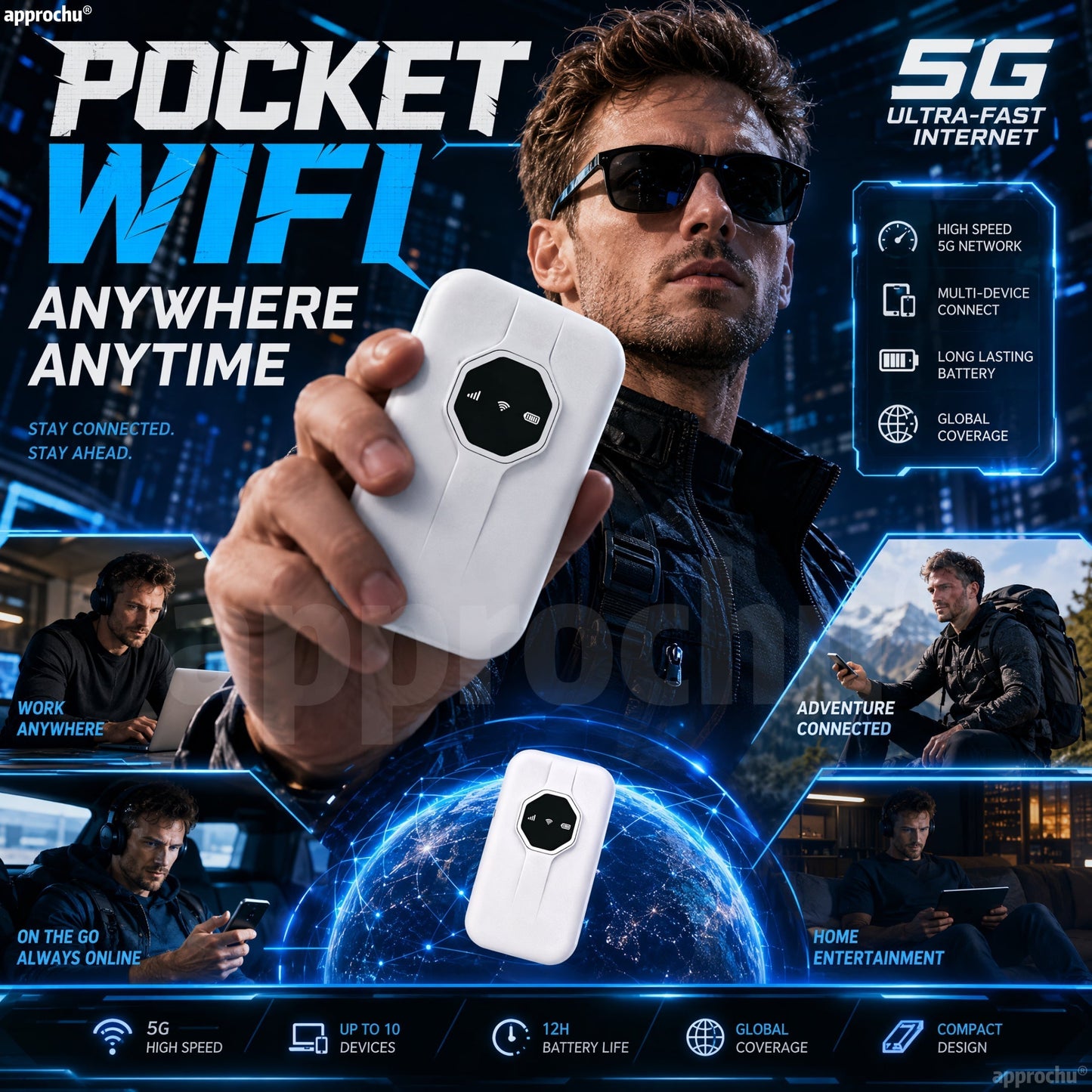 📶🔥 60% DI SCONTO PER TEMPO LIMITATO | WiFi Portatile ad Alta Velocità ✨ Internet Wireless Ovunque, Connessione Facile per Viaggi e Lavoro - Devi portare la tua SIM