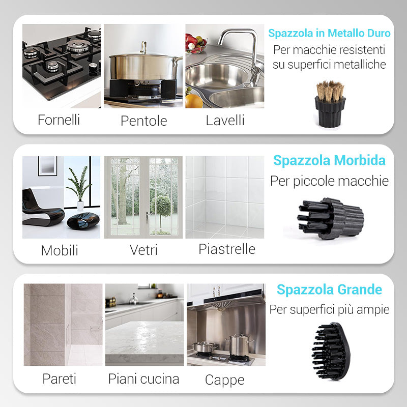 Pulitore a vapore manuale ad alta temperatura pressurizzato da 2500W