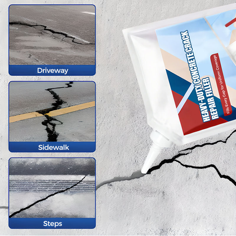 📢📢50% SCONTO!! ⏰Formula Rinforzata Stucco Riparatore per Crepe nel Cemento, Adesivo Impermeabile ad Alta Resistenza per Crepe su Vialetti, Terrazze e Muri