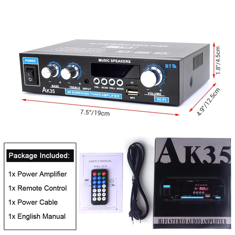 Amplificatore stereo AK35 per audio domestico Bluetooth 5.0 Max