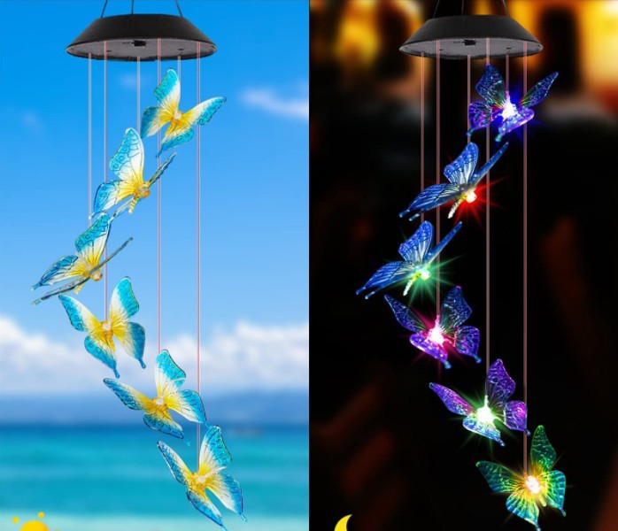 Campanelli eolici con luci a energia solare