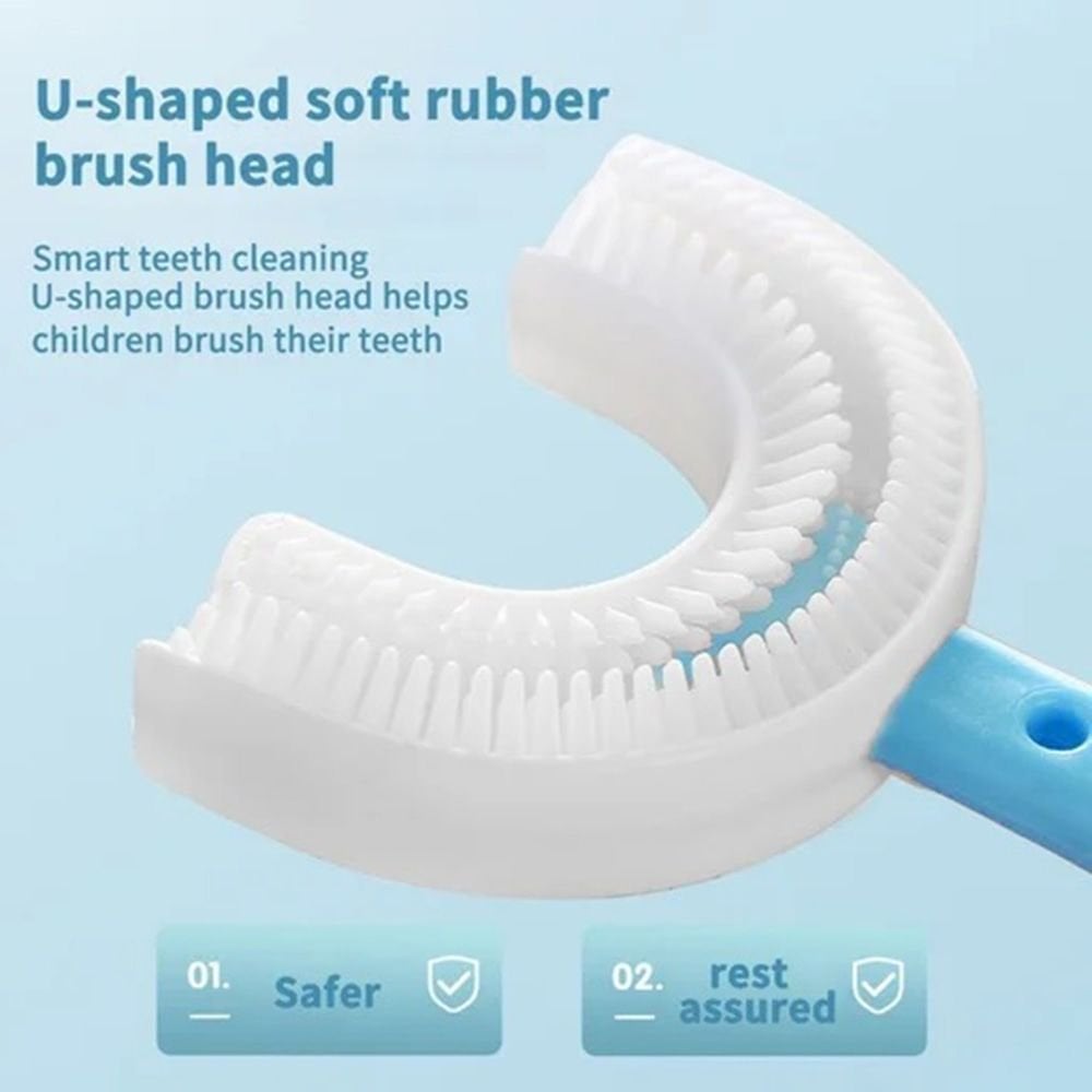 🦷Spazzolino da denti a forma di U per bambini tutto tondo🎁