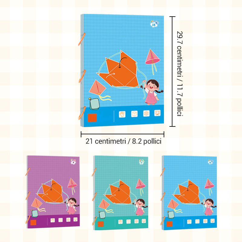 Libro di apprendimento della geometria 3D con la corda da tirare