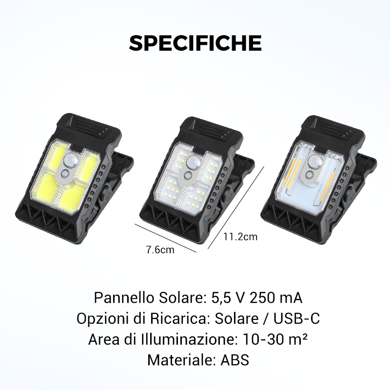 Lampada solare da esterno con sensore di moviment