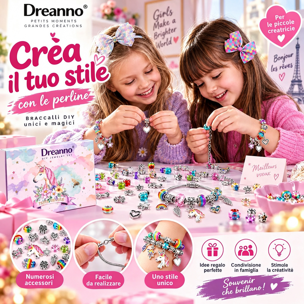 ⏳50% di sconto per un periodo limitato⏰Kit per creare braccialetti con charm | Perline e confezioni regalo💎🎁