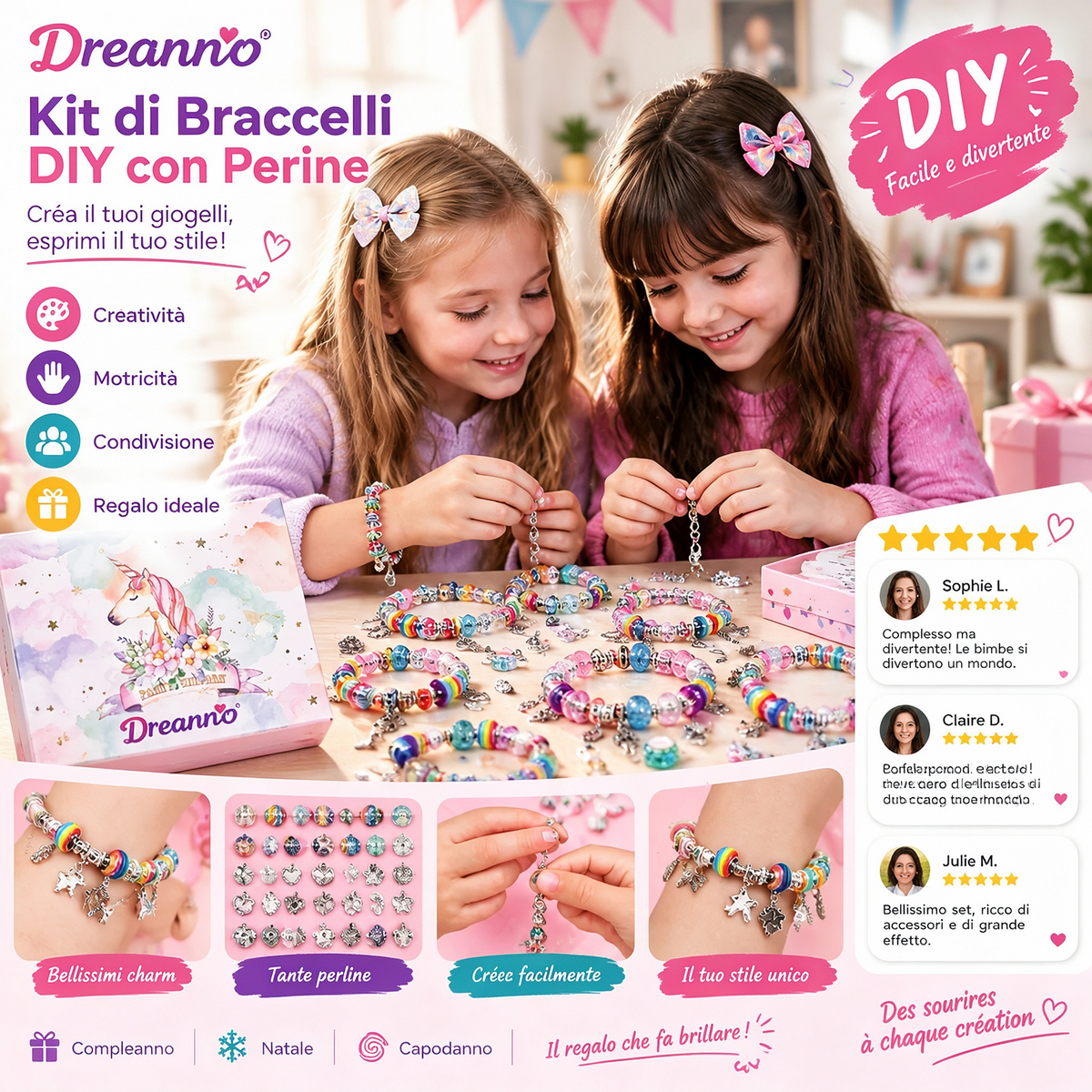 ⏳50% di sconto per un periodo limitato⏰Kit per creare braccialetti con charm | Perline e confezioni regalo💎🎁