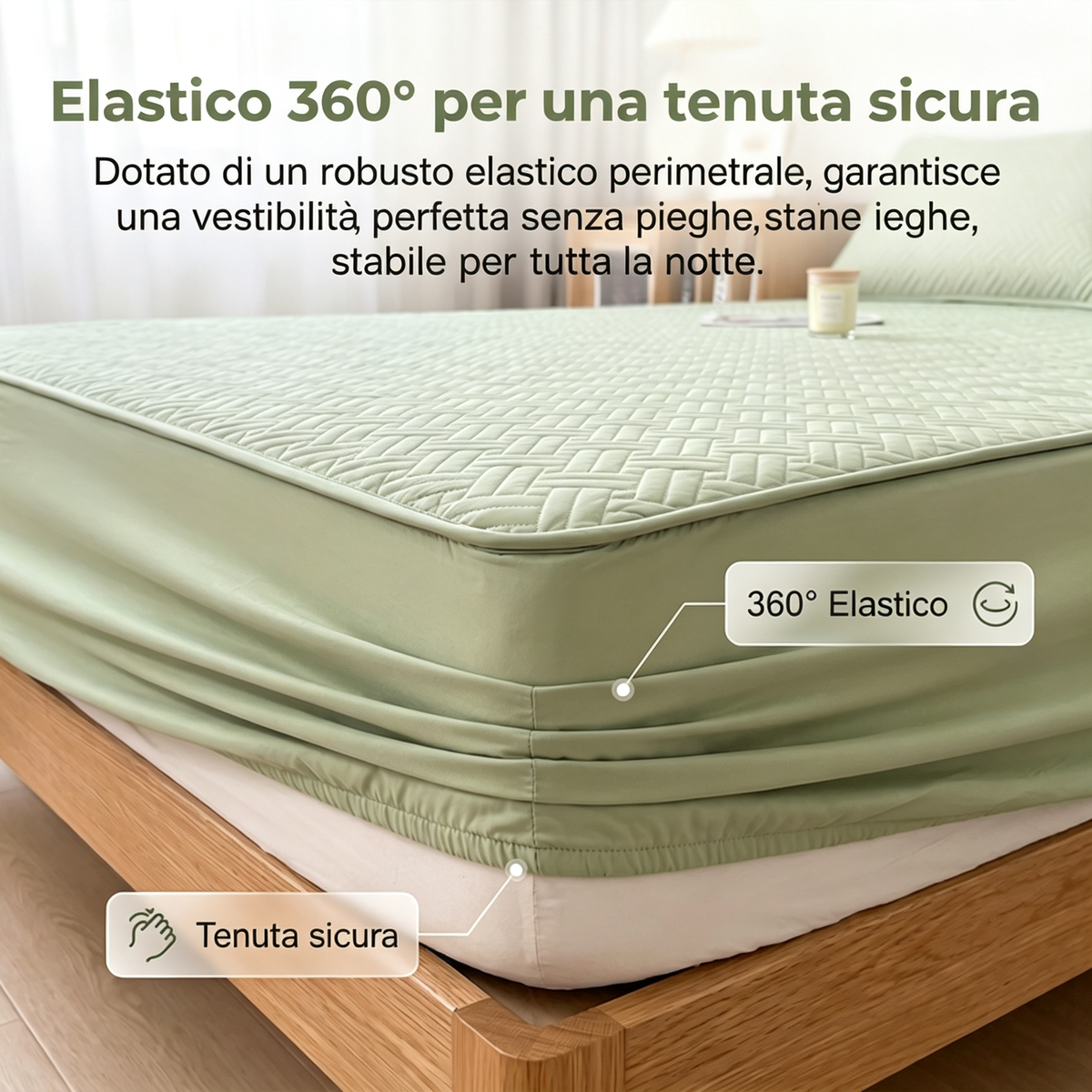 🥳2026 NUOVO ARRIVO🥳🔥OLTRE 50.000 VENDUTI! 🛏️Lenzuolo con angoli trapuntato con bordo elastico perimetrale, antiscivolo, morbido e confortevole. Protegge il materasso, adatto per uso domestico ✨